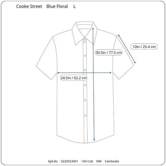 Cooke Street Vintage Y2K Blue Floral Leaf Hawaiian Button Front Shirt L - Picture 10 of 10